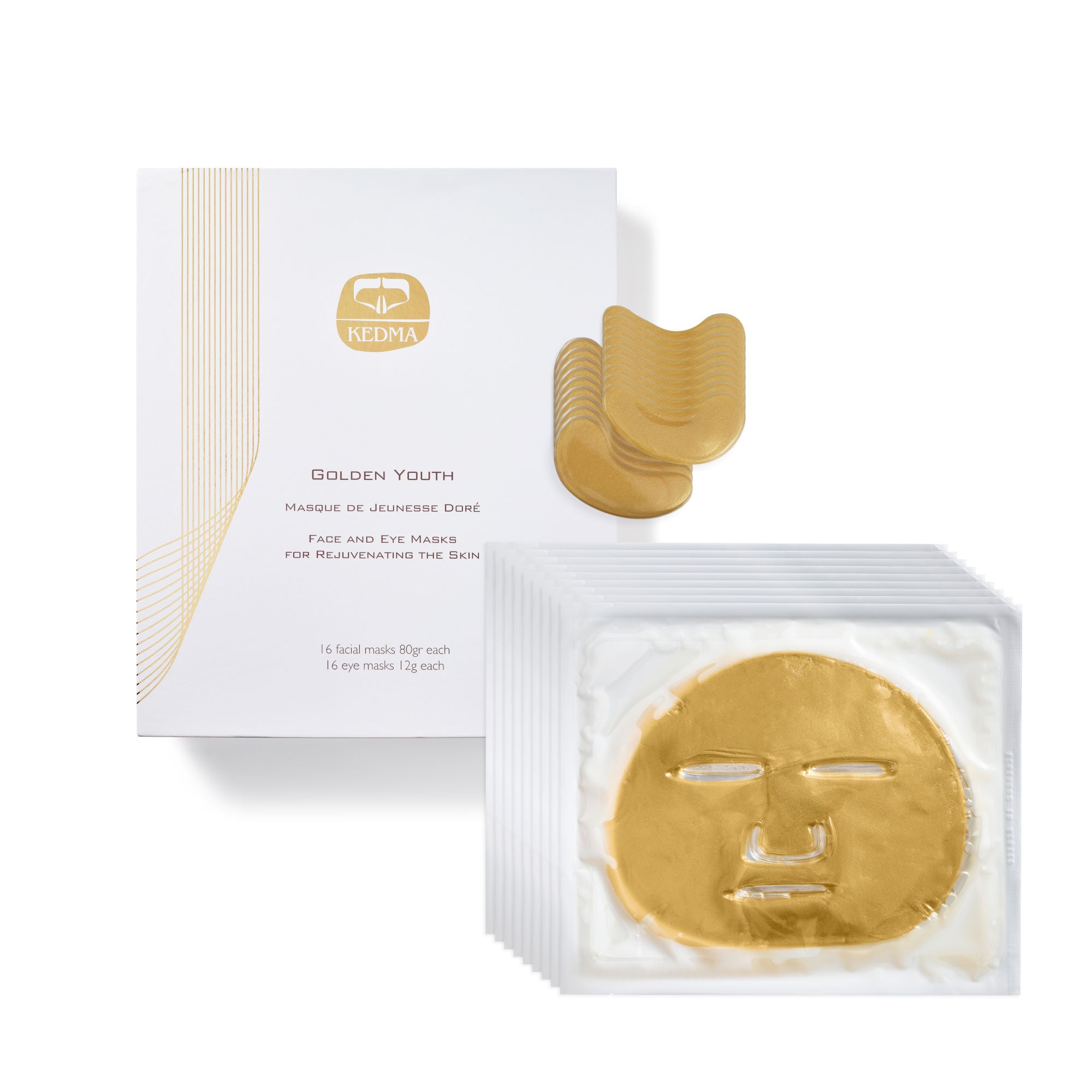 Golden Youth - A Set of Gold Face and Eye Masks